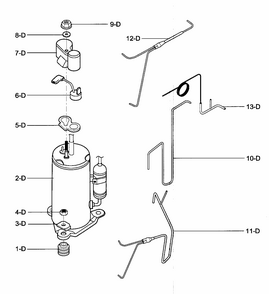 Compressor Parts Diagram and Parts List for 58075063700  Kenmore Air Conditioner