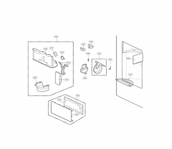 Dispenser Parts Diagram and Parts List for 79570329311  Kenmore Refrigerator