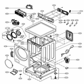 Cabinet And Control Panel Assemlby Diagram and Parts List for WM3700HWA ABWEUUS LG Washer