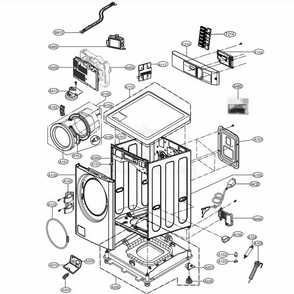 Cabinet And Control Panel Assembly - Card Type Diagram and Parts List for TCW2013CS3 ASSEELC LG Washer
