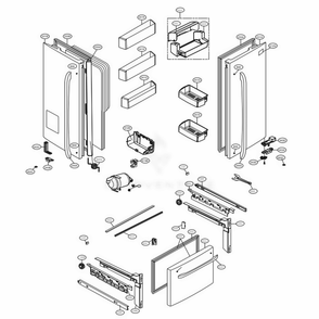 Door Parts Diagram and Parts List for LFX25973ST ASTCNA6 LG Refrigerator