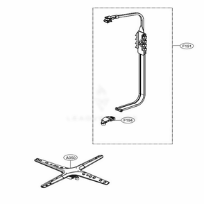Water Guide Assembly Diagram and Parts List for 14357 ABDESEU LG Dishwasher