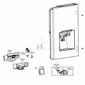 Dispenser Parts Diagram and Parts List for LFXS28566S ASTCNA2 LG Refrigerator