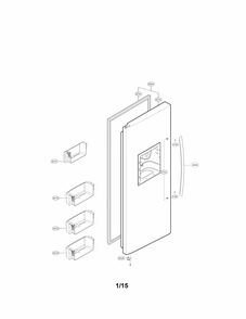 Freezer Door Parts Diagram and Parts List for 79551812410  Kenmore Refrigerator