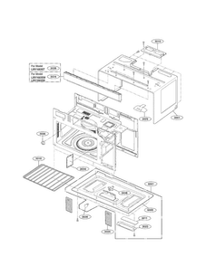 Oven Cavity Parats Diagram and Parts List for LMV1683ST 00 LG Microwave