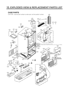 Case Parts Diagram and Parts List for GR-L24GHSJM ASBCNA1 LG Refrigerator