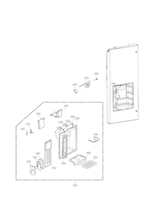 Dispenser Parts Diagram and Parts List for LFX25971SB 03 LG Refrigerator