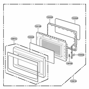 Part Location Diagram of 3352W1A151C LG WINDOW,SCREEN