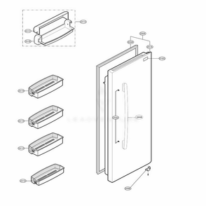 Refrigerator Door Diagram and Parts List for 58813 ASTCSER LG Refrigerator