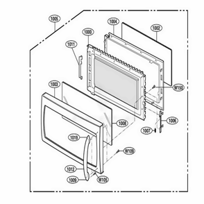 Door Parts Diagram and Parts List for MMV5207AAQ ABSEMTG LG Range