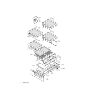 Refrigerator Diagram and Parts List for LRFC25750WW 00 LG Refrigerator