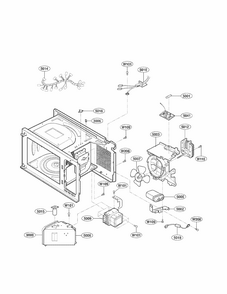 Interior Parts Diagram and Parts List for 72166339011  Kenmore Microwave