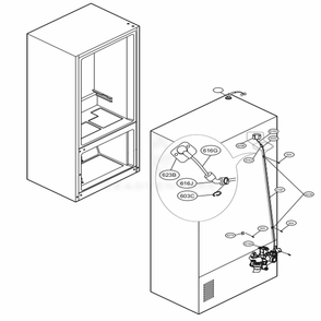 Valve And Water Tube Parts Diagram and Parts List for LMXS30776D ASBCNA0 LG Refrigerator