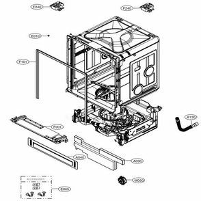 Main Diagram and Parts List for LUDP8997SN ASTEEUS LG Dishwasher