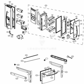 Part Location Diagram of AEH74576205 LG HINGE ASSEMBLY,LOWER