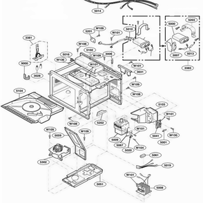 Interior Parts Diagram and Parts List for DES11EA AGRQMTR LG Range