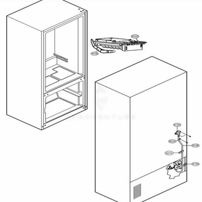 Water And Ice Maker Parts Diagram and Parts List for LFC28768SB AWBCNA0 LG Refrigerator