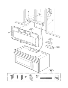 Installation Parts Diagram and Parts List for MV1604SW01  LG Microwave