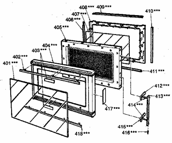 Door Parts Diagram and Parts List for 7218834780  Kenmore Microwave