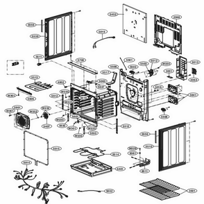 Cavity Parts Diagram and Parts List for LREL6323D FBDLLGA LG Wall Oven