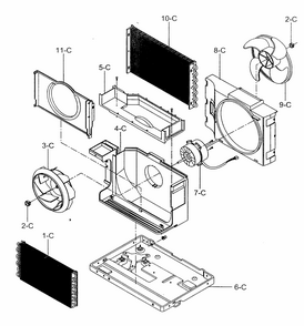 Cabinet Parts Diagram and Parts List for 58071056100  Kenmore Air Conditioner