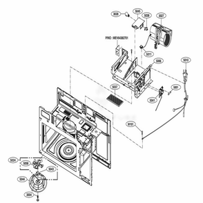 Interior Parts 2 Diagram and Parts List for LMV1831SW CWHELGA LG Microwave