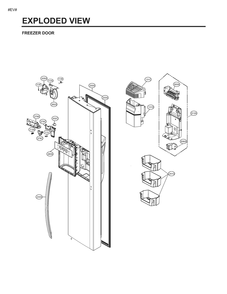 Freezer Door Diagram and Parts List for GM-J267NSBL ASTCSE0 LG Refrigerator