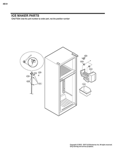 Ice Maker Parts Diagram and Parts List for LTCS24223S 07 LG Refrigerator