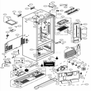 Case Parts Diagram and Parts List for 71604 ABICSE4 LG Refrigerator