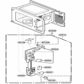 Latch Board Parts Diagram and Parts List for 89140 AMWESEC LG Range