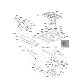 Cooktop Diagram and Parts List for LRG4113ST 00 LG Range