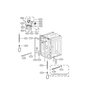 Tub Assembly Diagram and Parts List for LDF6810ST-00  LG Dishwasher