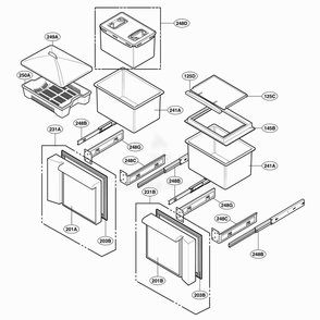 Main 3 Diagram and Parts List for GRK243PRS ACRCSJA LG Refrigerator