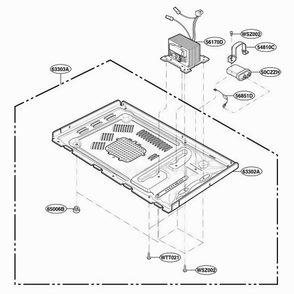 Base Plate Parts Diagram and Parts List for MA795B CBKEGSE LG Microwave