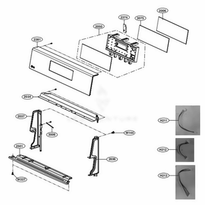 Controller Parts Diagram and Parts List for LRGL5821S FSTELGA LG Range