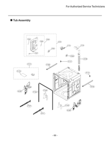 Tub Assembly Diagram and Parts List for SDWD24P3 AASESTA LG Dishwasher