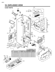 Case Parts Diagram and Parts List for GM-J268NSJM ASTCNA0 LG Refrigerator