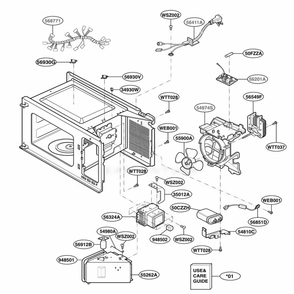 Interior Parts 2 Diagram and Parts List for JES1656BH CBKEGEU LG Range