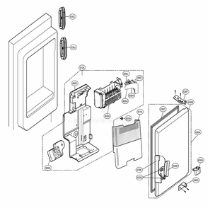 Ice Maker And Ice Bin Parts Diagram and Parts List for 75053 ASTCSE0 LG Refrigerator