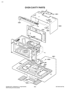 Oven Cavity Parts Diagram and Parts List for MQ1724FSDL CFSESTD LG Microwave