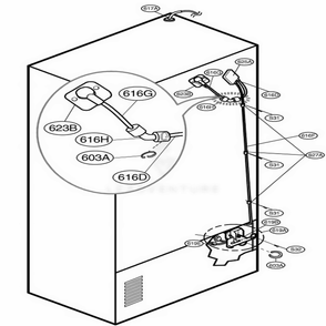 Valve And Water Tube Parts Diagram and Parts List for 78503 ASTCSER LG Refrigerator