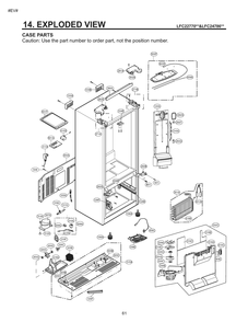 Case Parts Diagram and Parts List for GM-B223RSNM ASTCNA0 LG Refrigerator