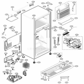 Case Parts Diagram and Parts List for LTCS24223W ASWCNA0 LG Refrigerator