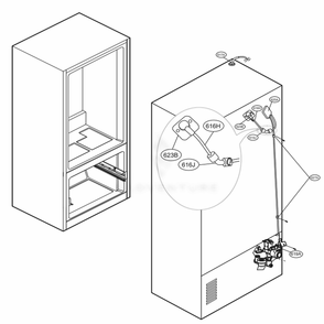 Valve And Water Tube Parts Diagram and Parts List for 73102 ASWCSE2 LG Refrigerator