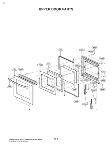 Upper Door Parts Diagram and Parts List for LD3653SP ABDLLGA LG Range