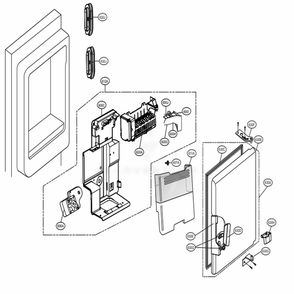 Ice Maker And Ice Bin Parts Diagram and Parts List for 74032 ASWCSE2 LG Refrigerator