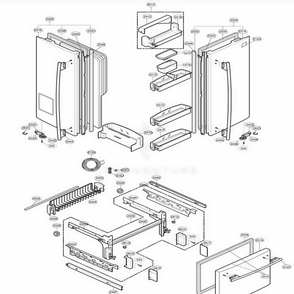 Door Parts Diagram and Parts List for 78503 ASTCSER LG Refrigerator