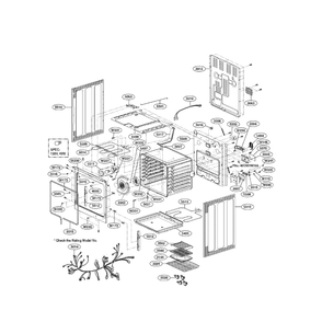 Cavity Diagram and Parts List for LRE30451ST 00 LG Range