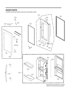 Door Parts 2 Diagram and Parts List for GR-J23GMKYM ASBCNA2 LG Refrigerator