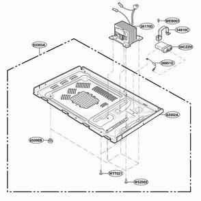 Base Plate Parts Diagram and Parts List for MA6511W CWHEGSE LG Wall Oven